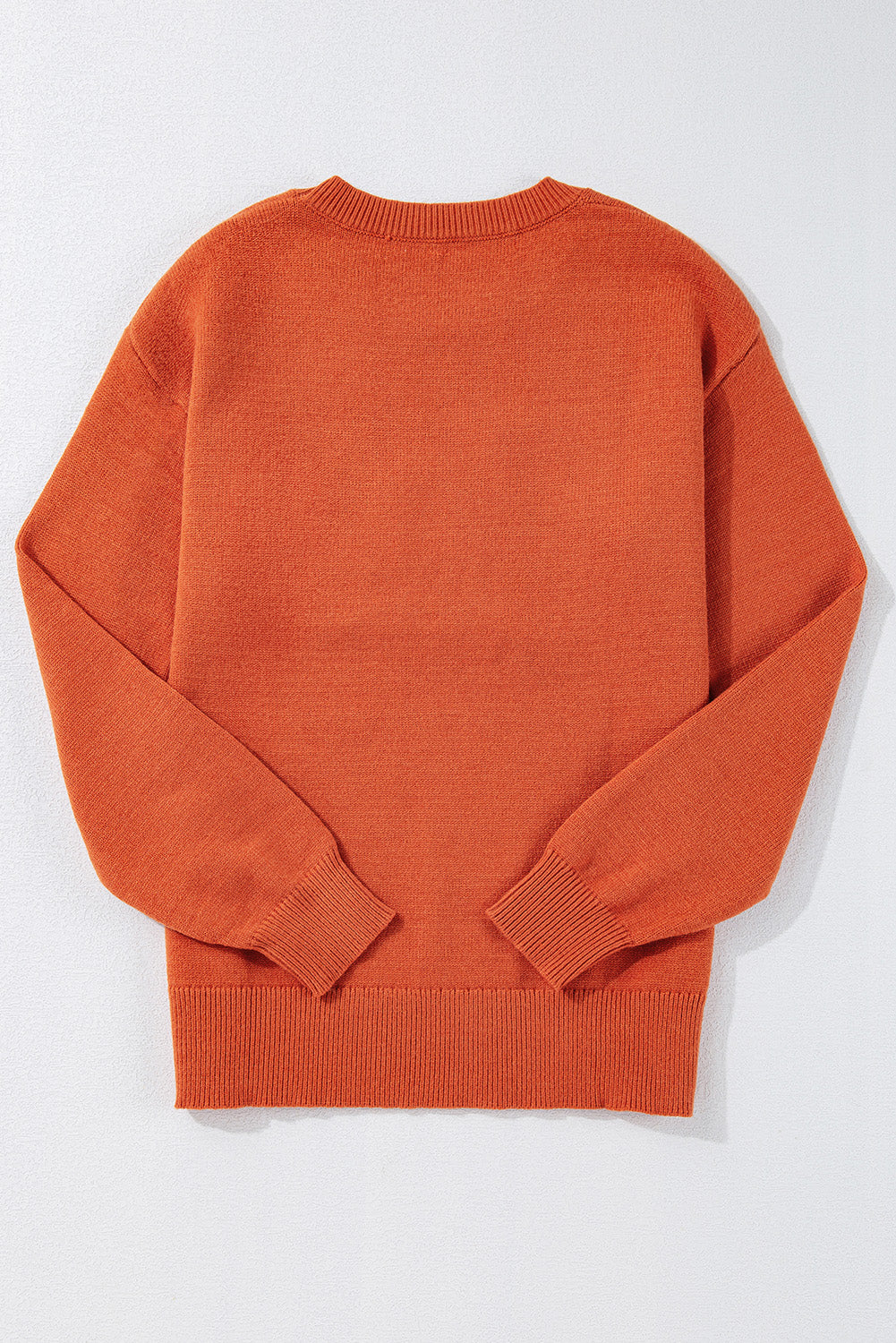 Apricot Halloween Boo Drop Shoulder Knit Sweater