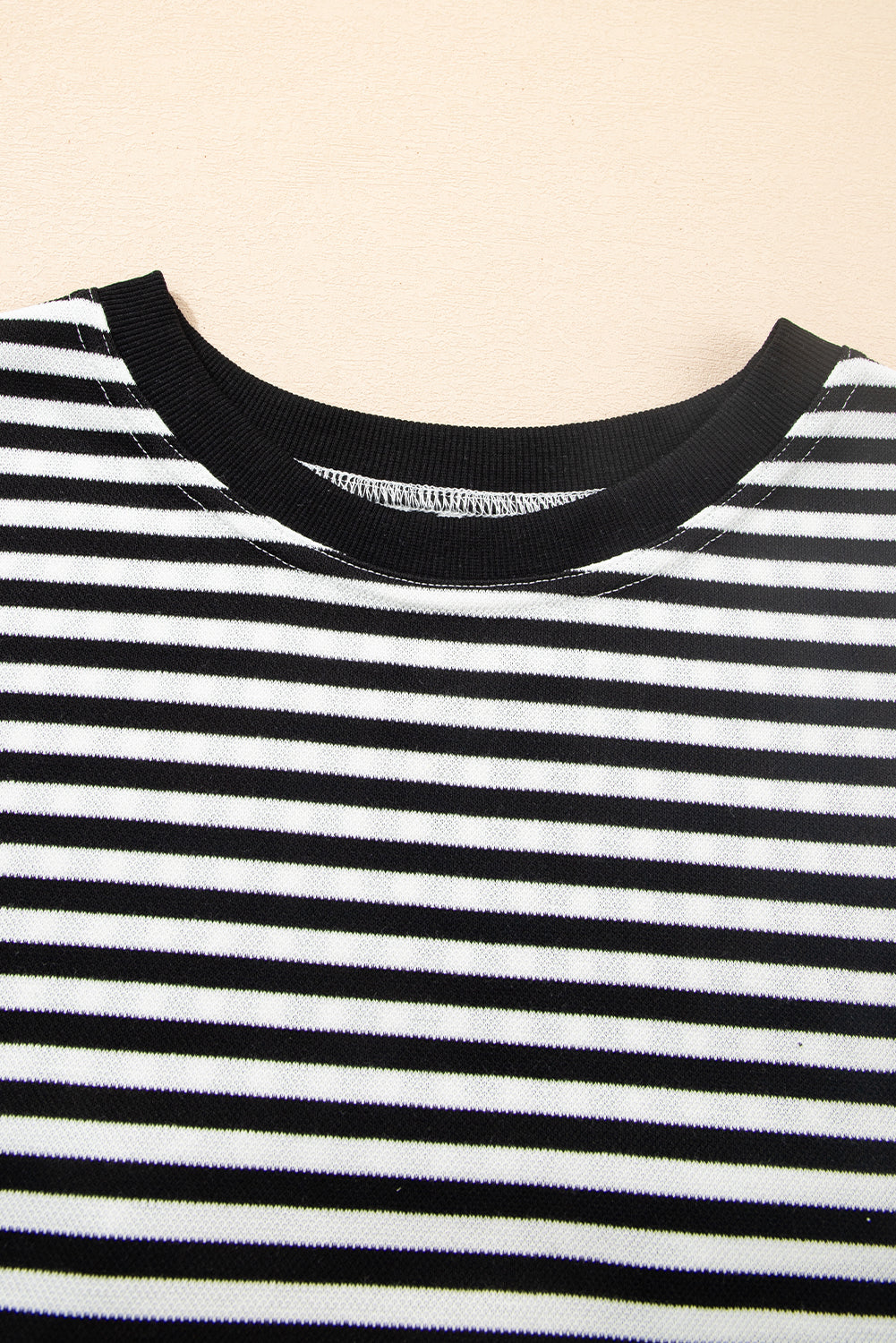 Pink Striped Bowknot Backless Drop Sleeve T-Shirt