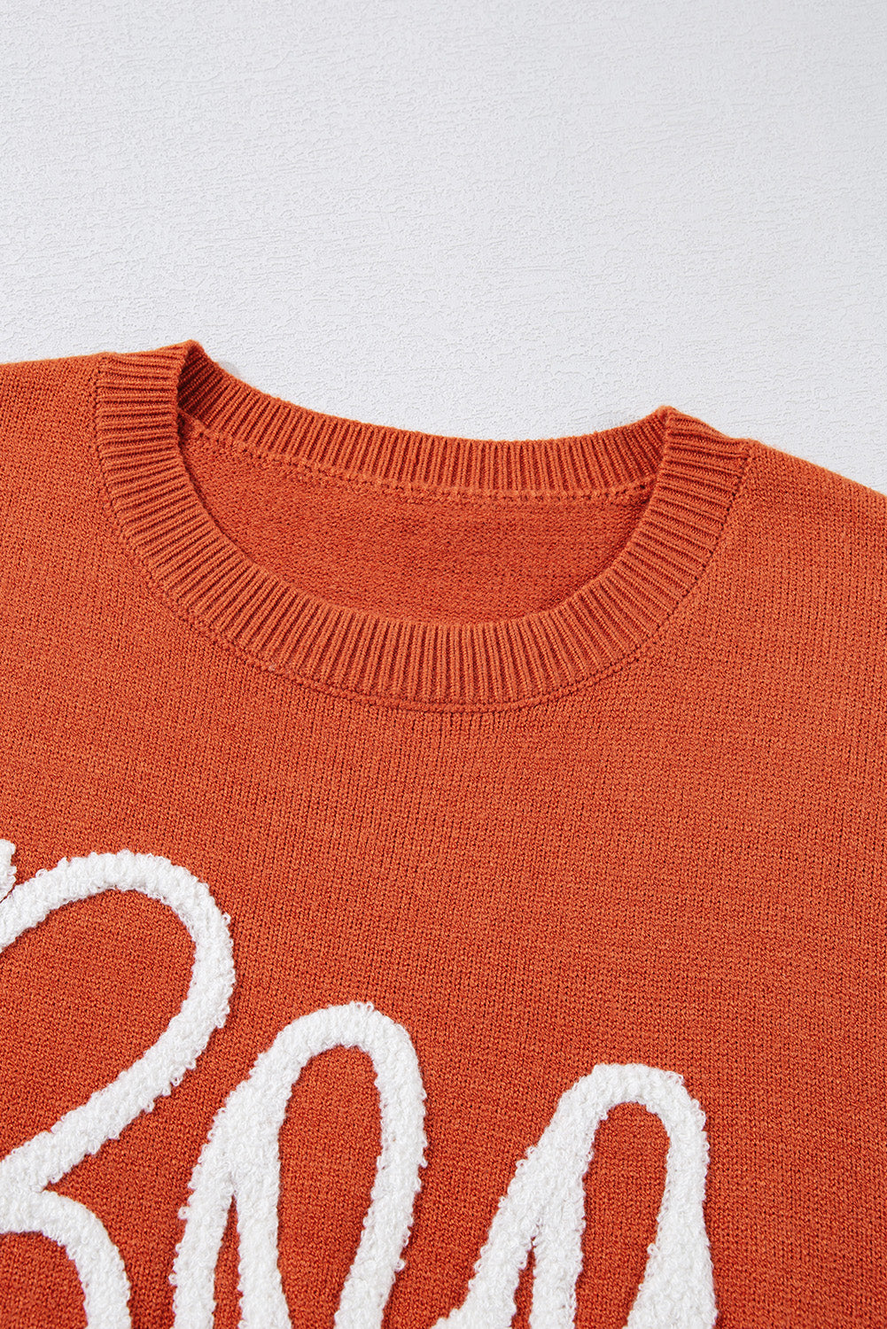 Apricot Halloween Boo Drop Shoulder Knit Sweater