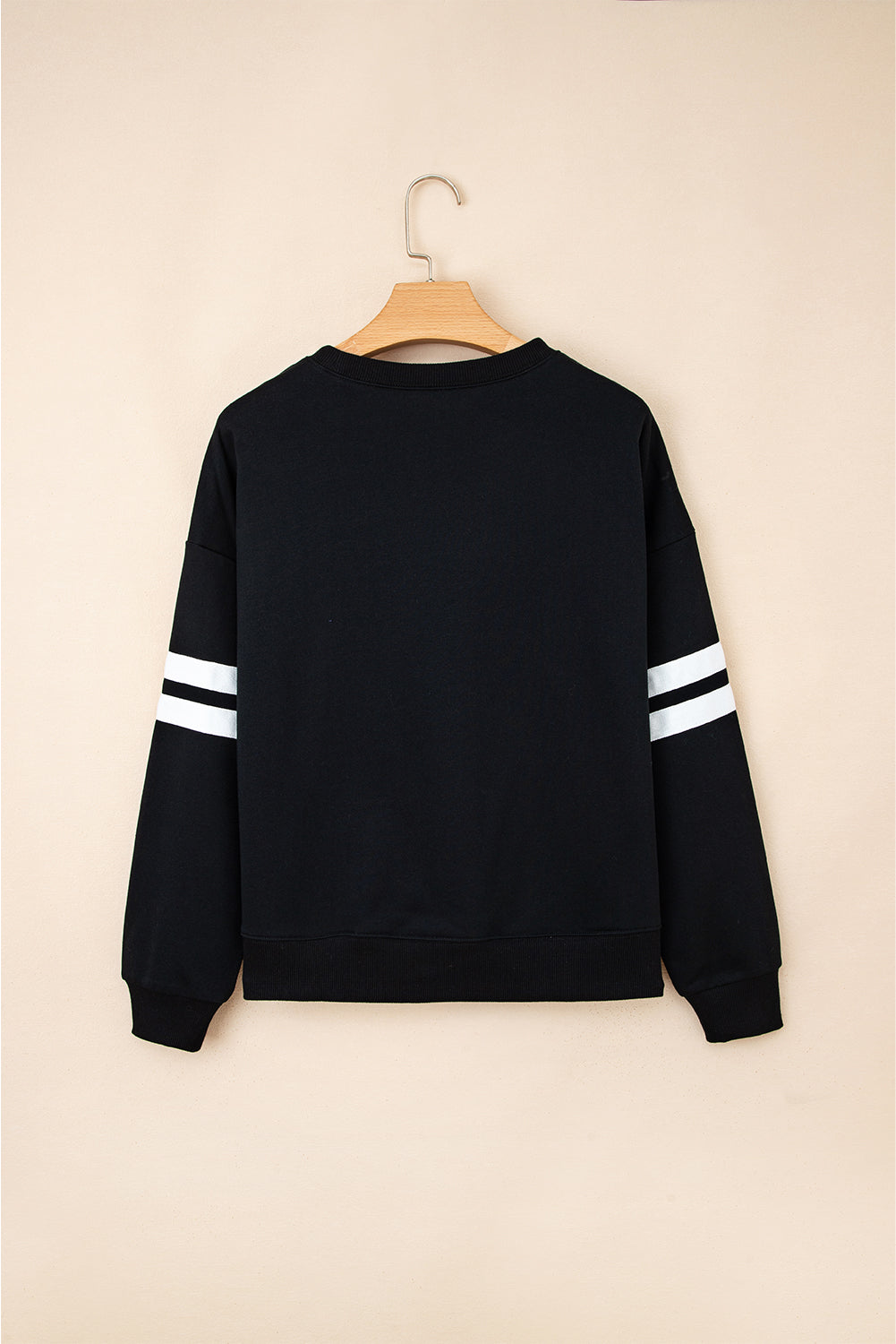 Orange Preppy Striped Sleeve Loose Sweatshirt