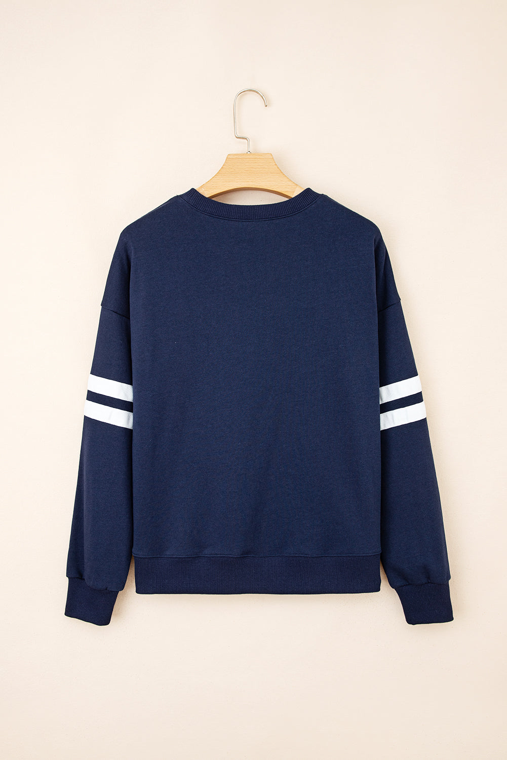 Orange Preppy Striped Sleeve Loose Sweatshirt