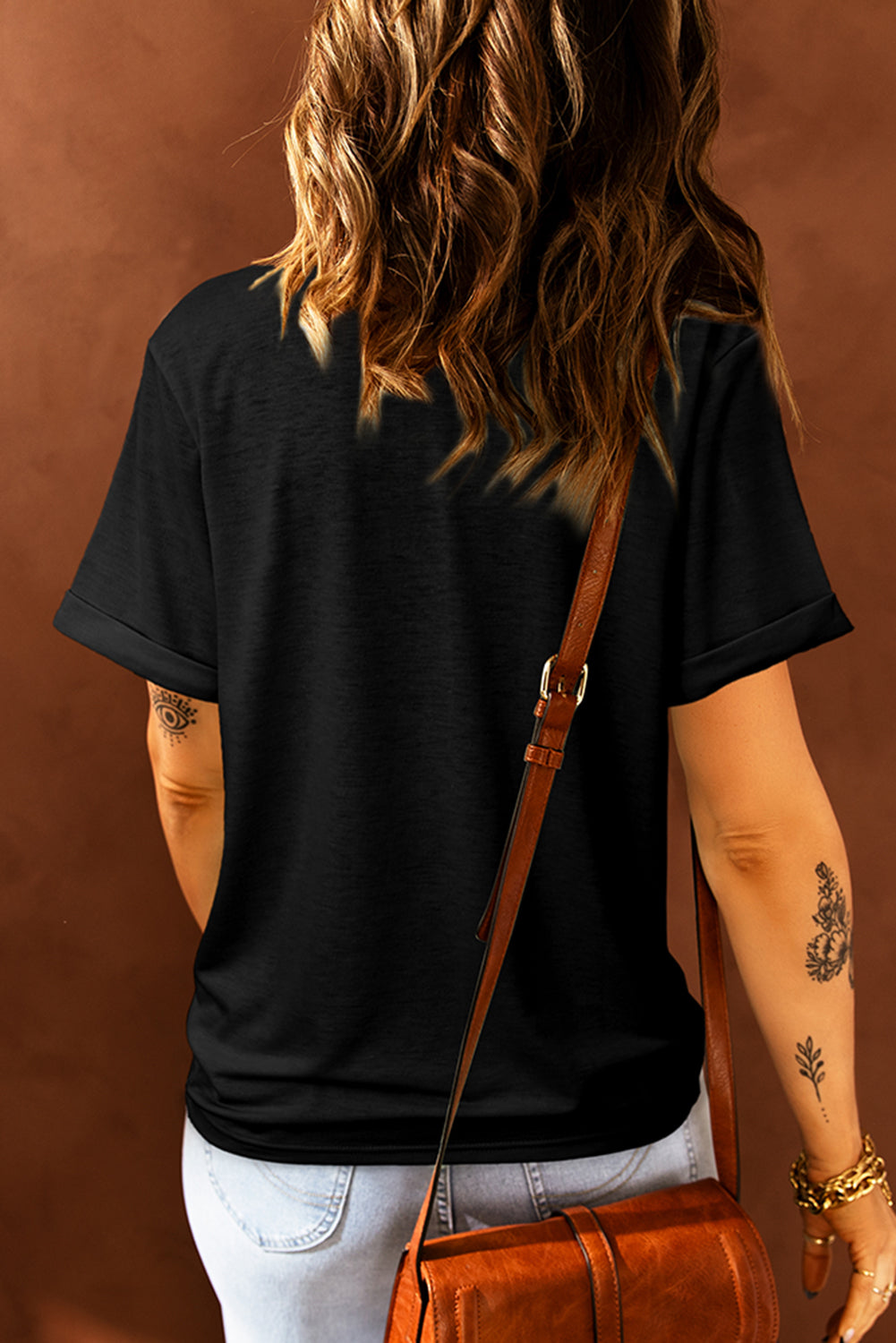 Black Bow Ghost Sequin Patched Halloween Graphic Tee