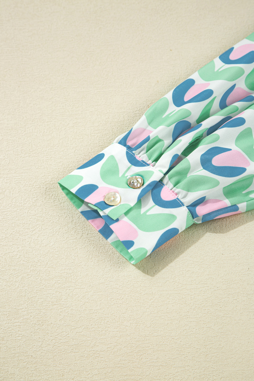 Green Floral Print Scallop Trim Pocket Mini Dress