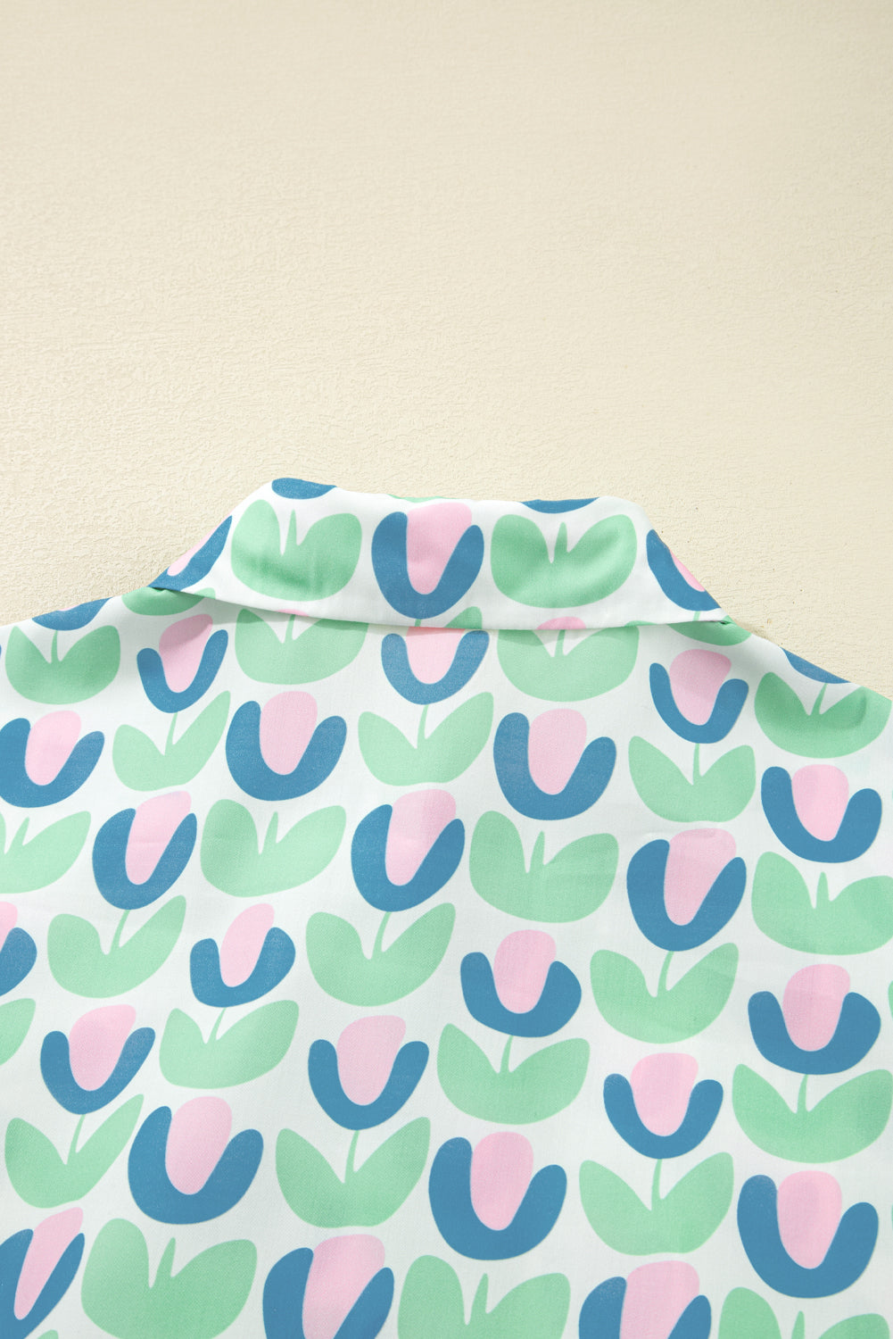 Green Floral Print Scallop Trim Pocket Mini Dress