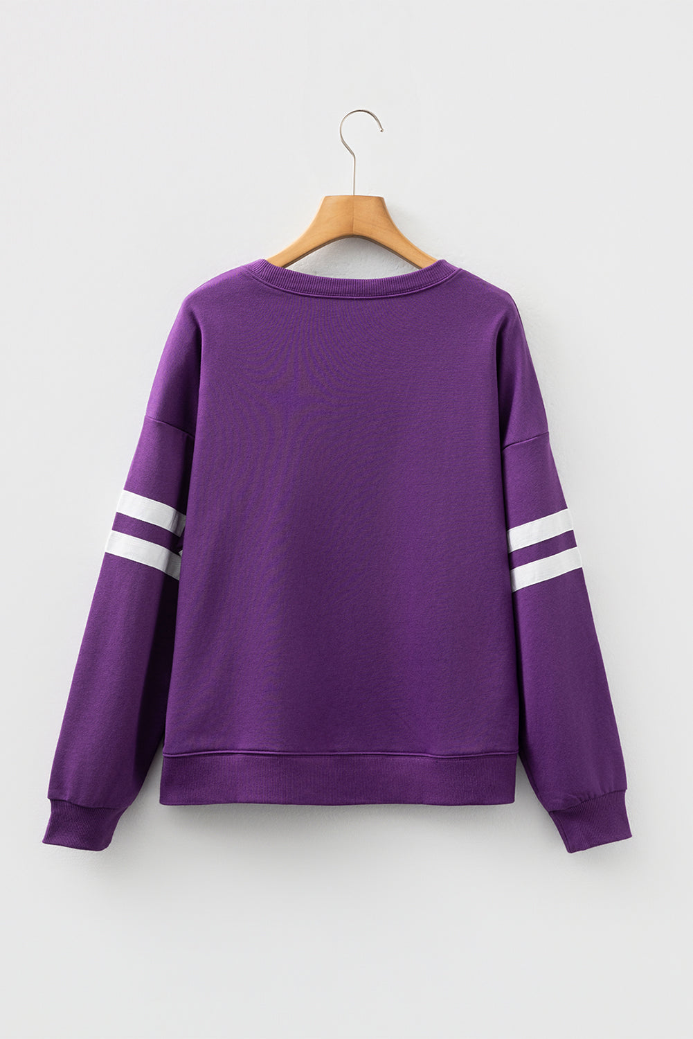 Orange Preppy Striped Sleeve Loose Sweatshirt